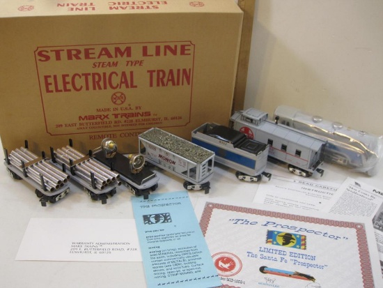 Marx Stream Line Steam Type Electrical Train "The Prospector" Limited Edition Set, new in original