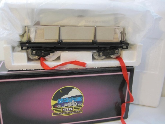 MTH Tinplate Traditions No 211 Flat Car Standard Gauge Item No. 10-1071 Black with Nickel Trim, in