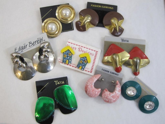 Lot of Assorted Large Fashion Pierced Earrings, 6 oz