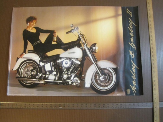 Harley Davidson Harley & Barley II Beer Poster, 31.75" x 22", 1992 Coors Brewing Company, poster has