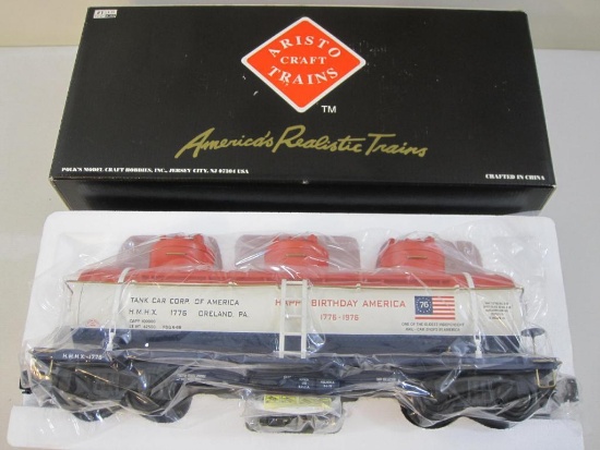 Aristo Craft Trains America/Red-White-Blue Triple-Dome Tank Car ART-41676, #1 Gauge, in original