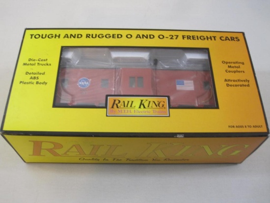 Rail King NASA Bay Window Caboose Item No. 30-7735, O Scale, new in box, MTH Electric Trains, 1 lb 9