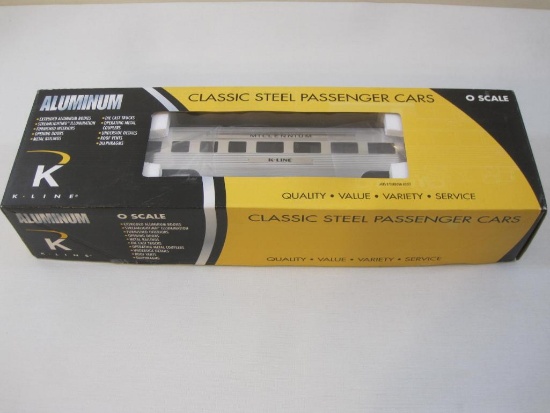 K-Line Millennium Extruded Aluminum Business Car K4601-2000IC, O Scale, new in box, 2 lbs 12 oz