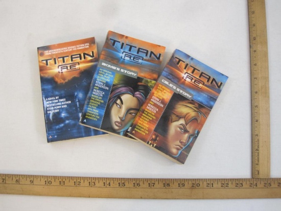 Three Titan AE Science Fiction Books including Cale's Story and Akima's Story, 11 oz