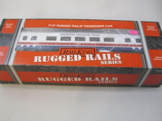 Rail King Rugged Rails Series American Freedom O-27 Streamlined Coach Car Item No. 33-6162, new in
