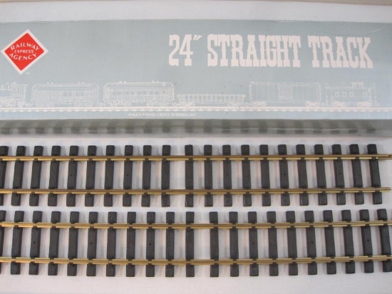 Railway Express Agency 24" Straight Tracks, 45mm G Scale, 12 pieces, in original box (see pictures