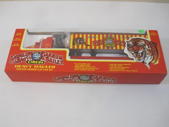 K-Line Heavy Hauler Ringling Bros & Barnum & Bailey Circus Die Cast Tractor Trailer Flat Car Set,