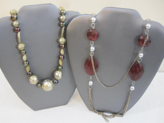 Two Beautiful Fashion Jewelry Necklaces, 4 oz