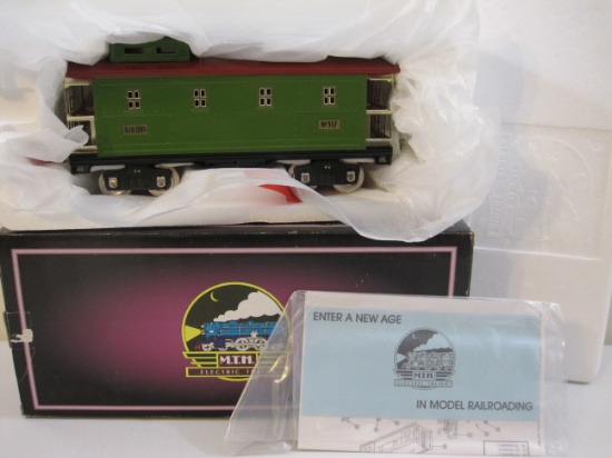 MTH Tinplate Traditions No 500 Standard Gauge Caboose Item No. 10-1099 Pea Green/Red with Brass