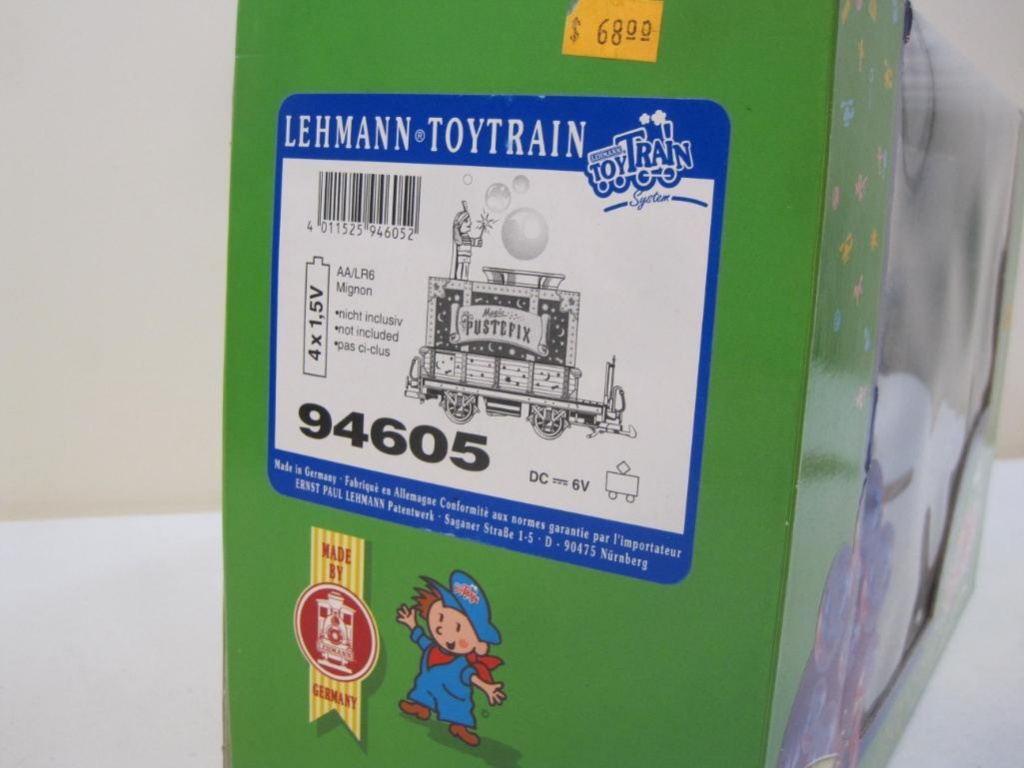 Lehmann Toy Train Magic Pustefix Bubble Blowing Train Car 94605, G Scale,  new in box, 2 lbs 12 oz | Art, Antiques & Collectibles Toys Toy Trains &  Railroads | Online Auctions | Proxibid