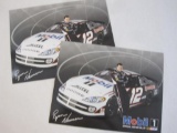 Two Ryan Newman 2002 NASCAR Winston Cup Raybestos Rookie of the Year Promo Cards, 2 oz