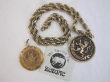 Large Taurus Token Zodiac Pendant and Bravura Pendant and Necklace, 8 oz