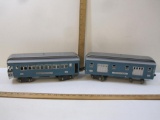 Two Pre-War The Lionel Lines O Scale Train Cars including Railway Mail 310 and Observation 312,