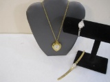 Three Vintage Women's Watches including heart watch pendant with chain (Quartz, Japan Movt), and two