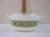 Vintage Pyrex Square Flowers (Verde) 1 1/2 QT Covered Casserole Dish with Glass Lid (AS IS), 2 lbs