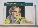 Vintage Nature's Best?the finest tobacco-superbly manufactured Cardboard Advertising Sign, approx