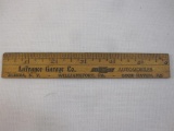 Vintage LaFrance Garage Co Advertising Ruler, Elmira NY Williamsport PA Lock Haven PA, 1 oz