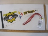 Two Football Items including 2006 Army Navy Game Ticket and Steelers 30th Anniversary Pennant Flag,