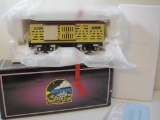 MTH Tinplate Traditions No 500 Standard Gauge Cattle Car Item No. 10-1088 Cream and Maroon with