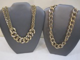 Two Gold Tone Chain Necklaces, 9 oz