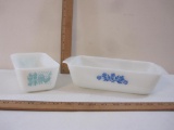Two Vintage Baking Dishes including Pyrex Butter Print 1 1/2 pt baking dish/loaf dish and Anchor