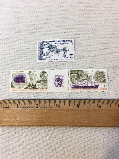 Stamps commemorating the Australian and French Exploration of Antarctica, mint, never hinged