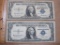 Two 1935 US One Dollar Bills Series 1935E M51935427H and 1935F V94866718I
