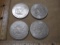 Four US Eisenhower One Dollar Coins: 1972 & 1974, 1974-D