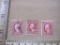 Four Red George Washington Two Cents Stamps including Scott #332 and more, canceled