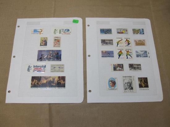 US Postage Stamps includes Block of Four 13 Cent July 4 1776, Block of Three 13 Cent Spirit of 76,