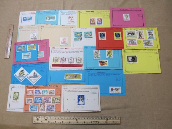 1961-1962 Hinged Stamps from Hungary on display cards