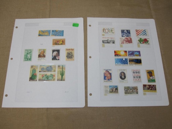 US Postage Stamps Include Block of 4 Mint 20 cent Cactus #1942-1945, Block of 4 Mint 1982 Knoxville