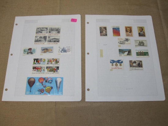 US Postage Stamps Include Block of 4 Mint Hinged 1982 20 cent Season's Greetings, #2027-2030, Block
