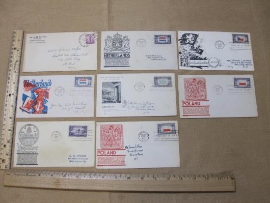 First Day Covers 1940s includes Czechoslovakia Lidice, The invasion of the Republic Poland, Vermont