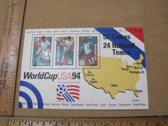 USA World Cup 1994 Postage Pane of 3