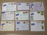 Air Mail Envelopes, postmarked and stamped, sent from Friedberg, Germany to Pleasantville, NY