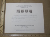 Department of the Treasury 24th ASDA National Postage Stamp Show Souvenir Sheet 1972