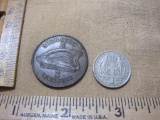 Two Foreign Coins including 1928 Ireland 1 Pingn and 1967 Greece 1 Drachma