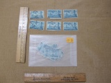 Lot of Canceled 1946 25-Cent US Air Mail Postage Stamps, Scott #C36