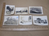 Six Vintage Photos and Postcards including postcard showing Patio of the Waikiki Theater in