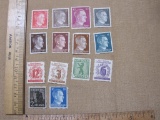 German Deutsches Reich Hitler Head Stamps of various denominations are included in this