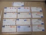 Air Mail Envelopes, with Postage Stamps, Postmarks, 1950s and 1960, addressed to New York City from