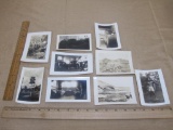 Lot of 9 Sepia-Toned Photos, including soldiers, Oahu during the 1930s, and Crossroads of the