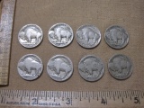 8 US Buffalo/Indian Head Nickels including 1927, 1929, 1935 & 1936
