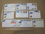 Deutsche Bundespost Postage Stamps on Air Mail Envelopes Mailed from Germany to the US