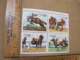 Block of Four 29 Cent Equestrian US Postage Stamps