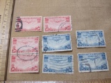 Lot of Canceled Trans-Pacific US Air Mail Postage Stamps including 25-Cents (Scott #C20) and