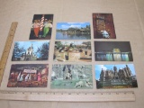 Vintage Walt Disney World Postcards includes Tom Sawyer Island, Mad Tea Party, Cinderella Castle,