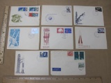 Space Program Related Stamped and Postmarked Envelopes with Polish Postage Stamps, all but one of