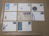Poland First Day Covers from the 1960s and 1970s, many with space-themed postage stamps